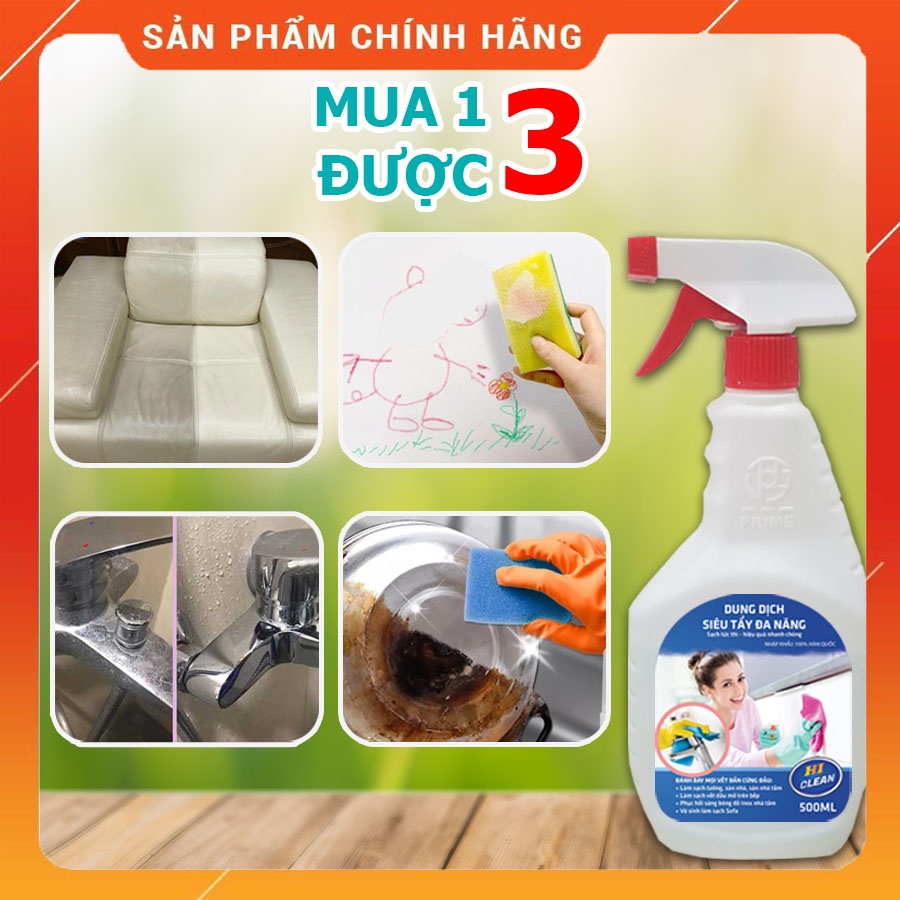 Dung dịch tẩy rửa đang năng vệ sinh làm sạch tường, sofa, thiết bị nhà bếp, tẩy cặn nhà tắm Hi Clean nhập khẩu Hàn Quốc