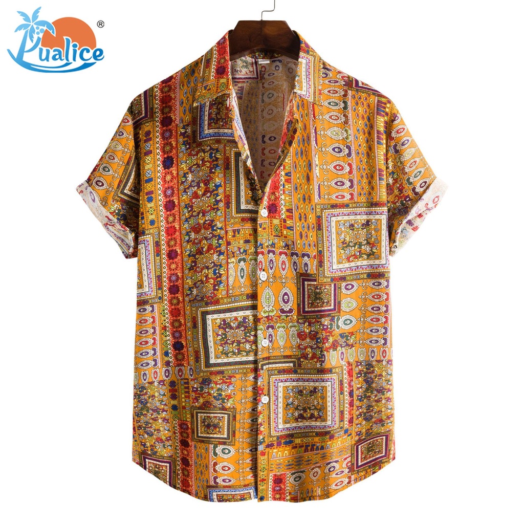 Áo sơ mi tay ngắn in họa tiết độc đáo cho nam