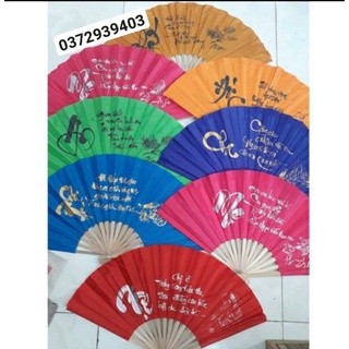 Quạt vải quạt lụa chữ thư pháp, quạt giấy cảnh