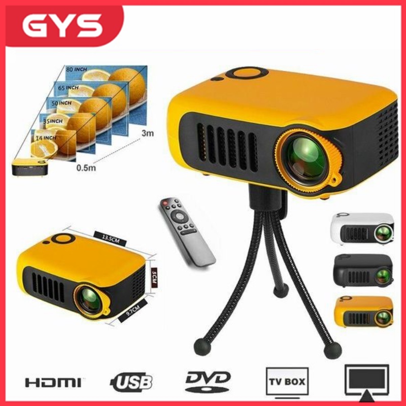 Máy Chiếu Mini A2000, Máy Chiếu Cầm Tay Rạp Hát Tại Nhà 1080P HD LED Máy Chiếu Phim có thể kết nối điện thoại, laptop, máy tính