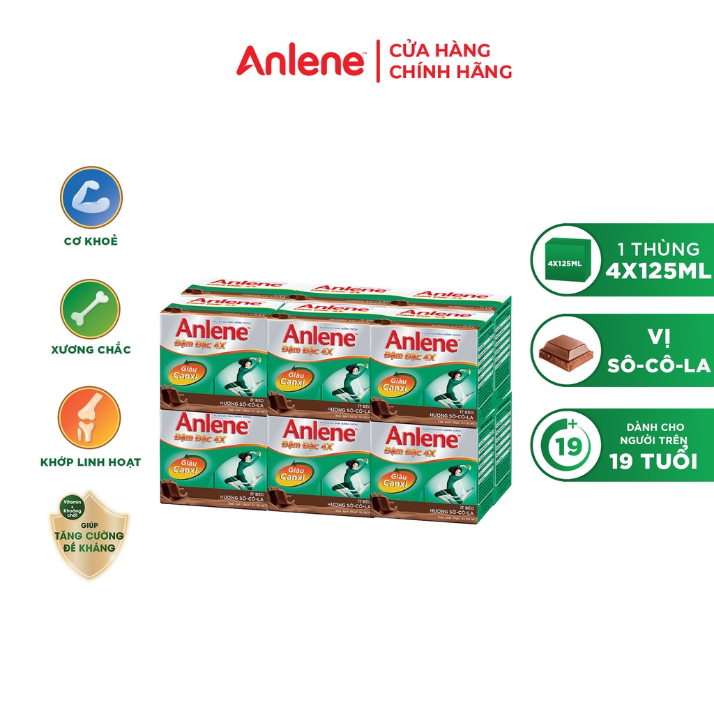 Thùng 48 Hộp sữa nước Anlene CONCENTRATE đậm đặc Hương Sôcô la125ml/Hộp