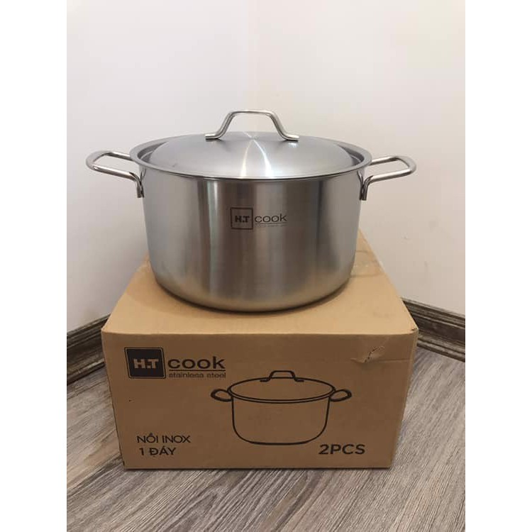 Nồi inox 1 đáy inox 430 H.T cook bếp từ nắp inox ( 16cm / 18cm / 24cm / 28cm / 30cm )