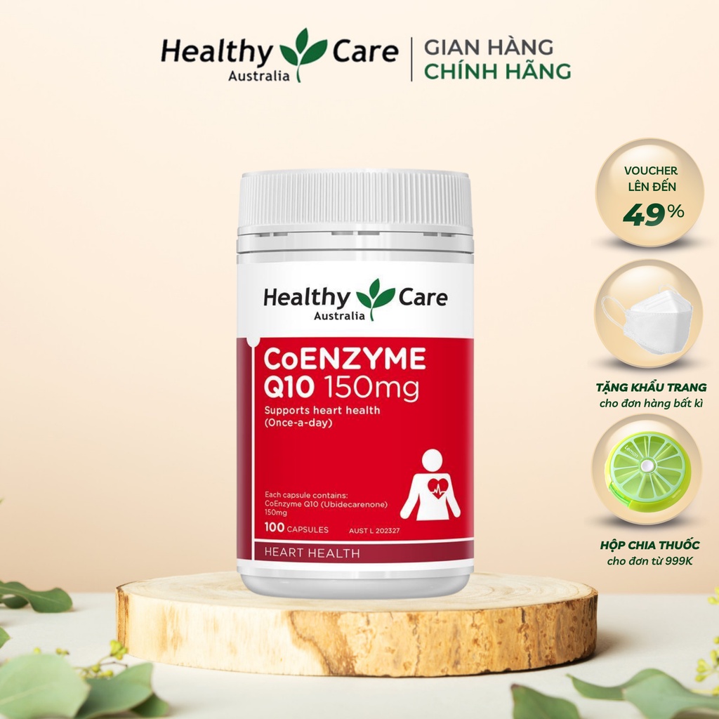 Viên uống bổ tim Úc Healthy Care CoEnzyme Q10 150mg 100 Viên