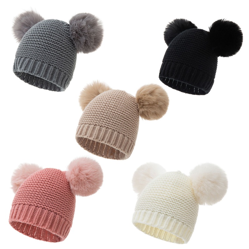 Mũ beanie dệt kim giữ ấm thời trang thu đông cho bé