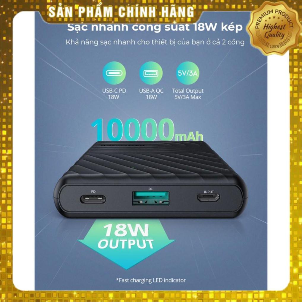 - Pin sạc dự phòng RAVPower RP-PB195 10000mAh Type-C PD 18W