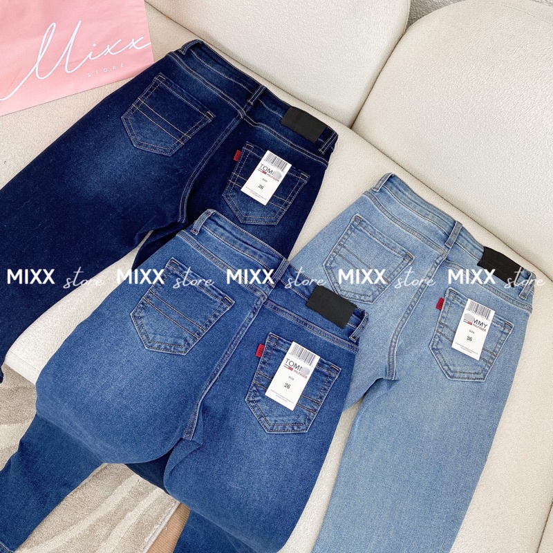 Quần Jean Nữ Boyfriend Tom-my lưng cao siêu xịn chất jean co giãn thoải mái chuẩn form