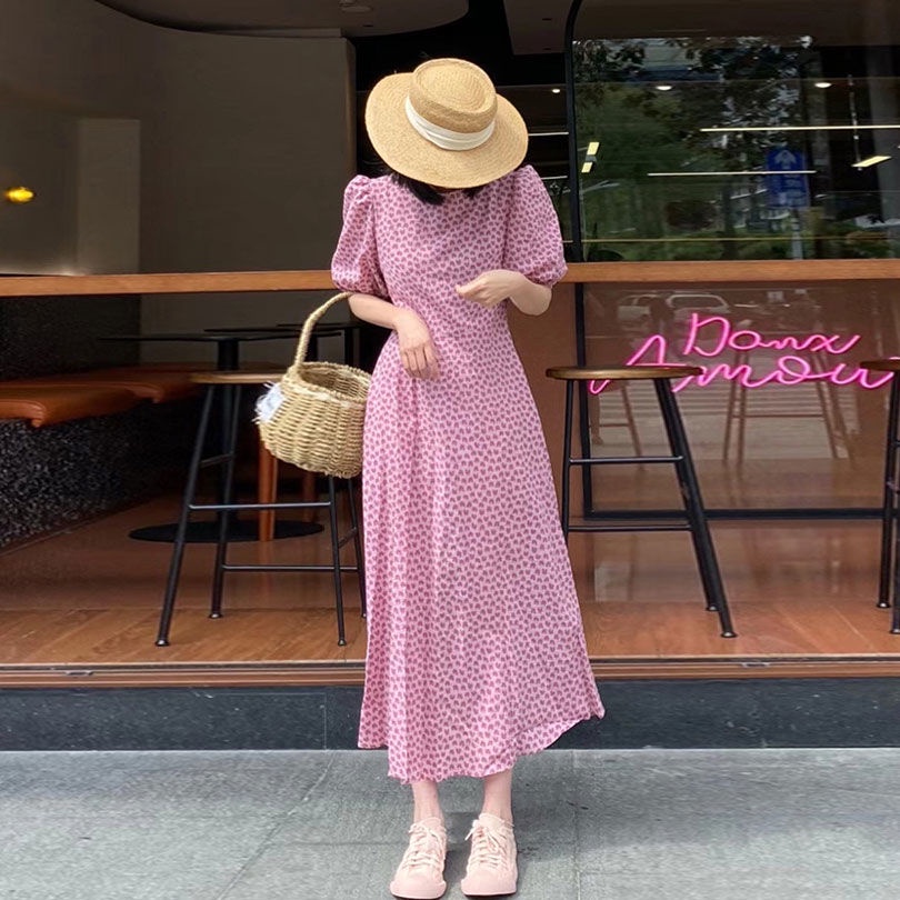 Đầm Hoa Tay Phồng Thời Trang Hàn Quốc Sành Điệu 2022
