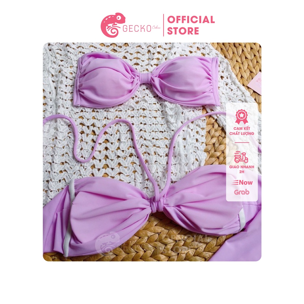 Bikini Đồ Bơi 2 Mảnh Tím Mộng Mơ, Kèm Dây Áo Tháo Rời GK0243 (Ảnh Thật)