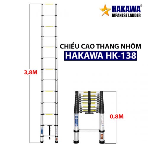 Thang Nhôm Rút Đơn Hakawa HK-138 3m8