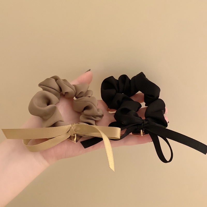 [Magpie] Xiaoxiangfeng Dây Buộc Tóc Bằng Kim Loại Màu Đen Hình Trái Tim Không Làm Tổn Thương Tóc Cao Su Cỡ Lớn Kiểu Nhật Bản Và Hàn Quốc Cho Nữ