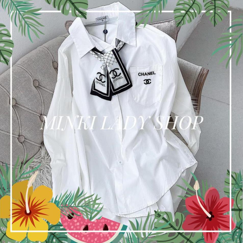 [SALE_50%] SƠ MI KÈM KHĂN CAO CẤP - CHẤT LIỆU THÔ NHẬP KHẨU - MÀU TRẮNG - [NHẬP KHẨU] [FLASHSALE]