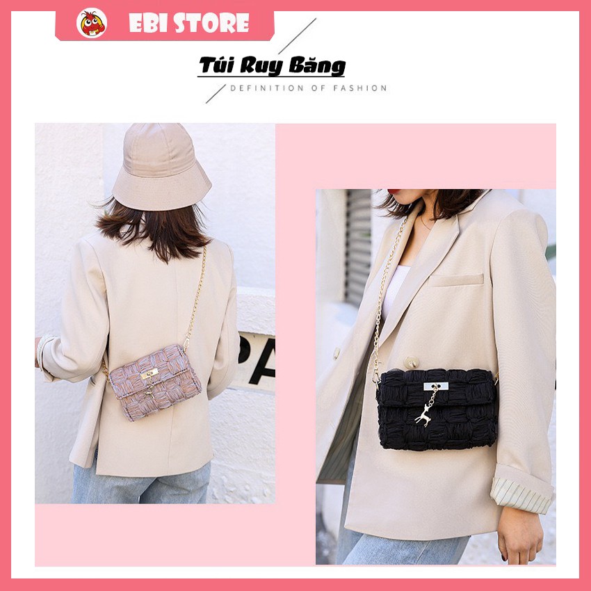 Túi Ruy Băng ❤️ Ebi Store - Freeship ❤️ Túi Tự Đan Bằng Sợi Ruy Băng Siêu Hot, Đầy Đủ Phụ Kiện Đan Túi ❤️