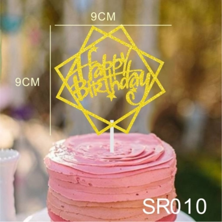 Combo 10 que cắm/topper nhũ trang trí bánh sinh nhật