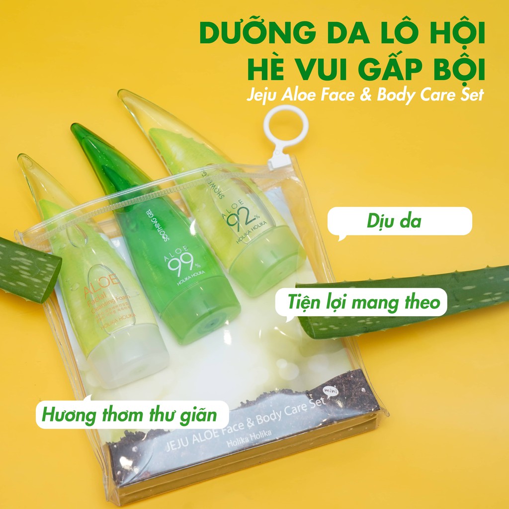 Set 3 gel rửa mặt Holika Holika chiết xuất lô hội 55ml/chai