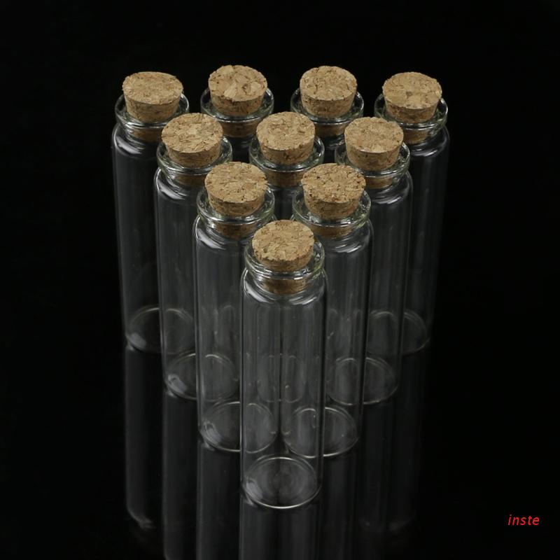 Inste Bộ 10 Lọ Thủy Tinh Mini Đựng Điều Ước Có Nắp Đậy 20ml