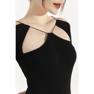 ÁO BODYSUIT CỔ SAO ĐEN