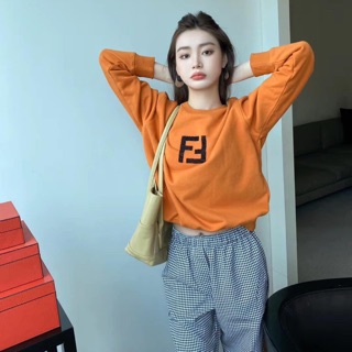 ÁO NỈ DA CÁ CHÉO NỮ MÀU CAM FF