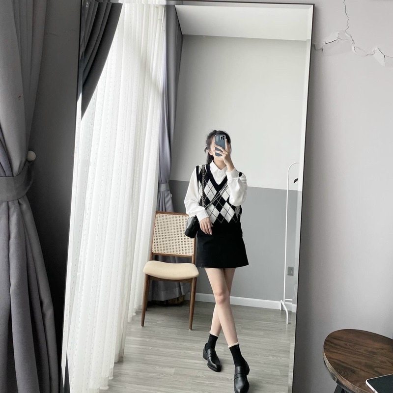 Áo Gile len nữ quả trám phong cách mùa thu Hàn Quốc 2021 vintage Kozoda M68 | BigBuy360 - bigbuy360.vn