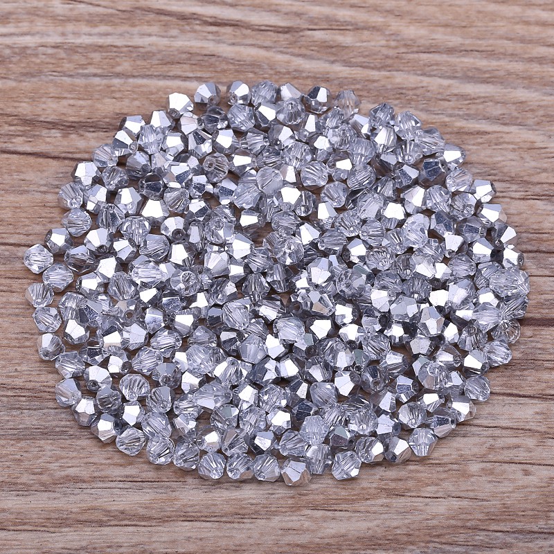 Bộ 200 Hạt Pha Lê Thủy Tinh Dày 2mm Tự Làm Trang Sức