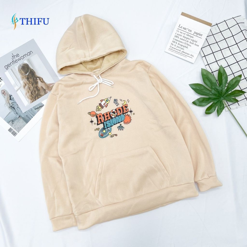 Áo Hoodie Chống Nắng THIFU FASHION In Chữ RHODE Nón , áo hoodie nữ 2 Lớp Chất Liệu Thun PE Cho Nam Nữ Dưới 70 Kg | BigBuy360 - bigbuy360.vn