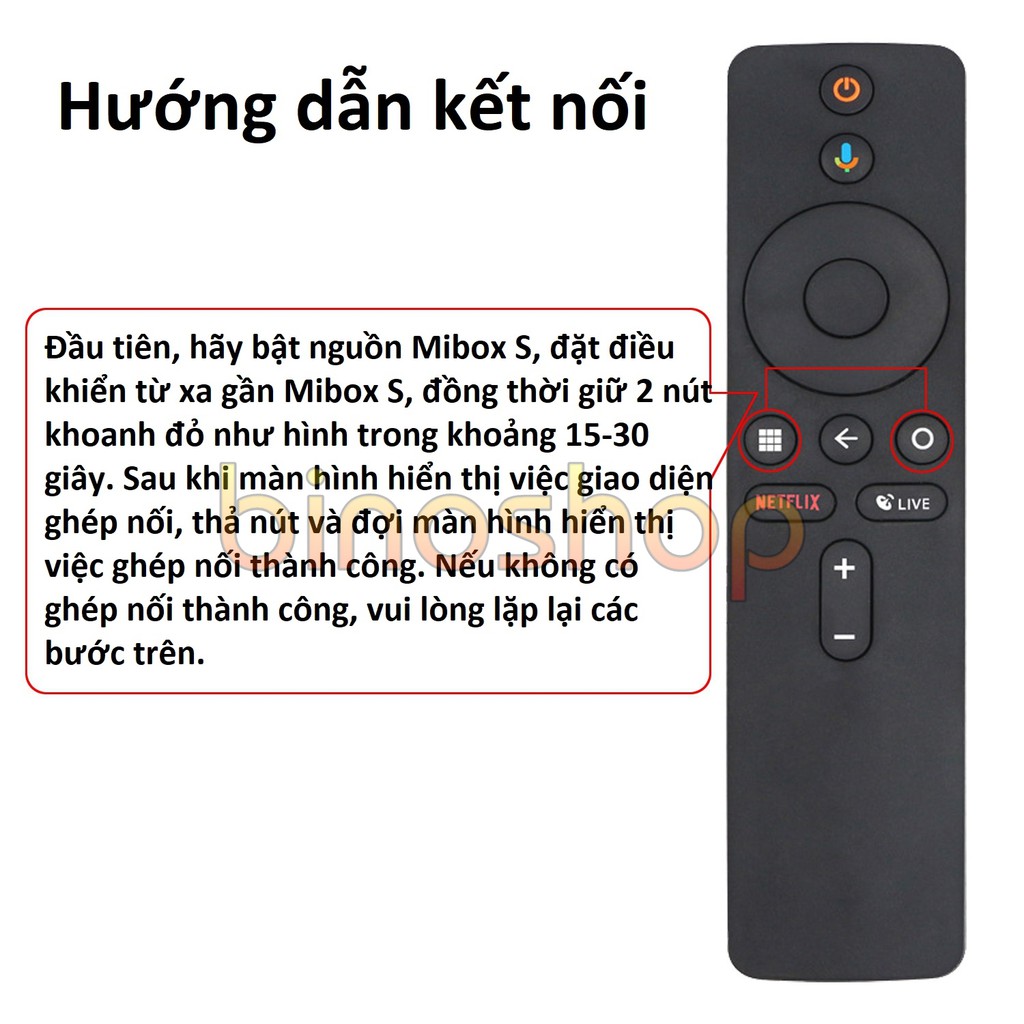 Điều khiển giọng nói Mibox S - Điều khiển BLUETOOTH Mibox S/Mibox 4k S