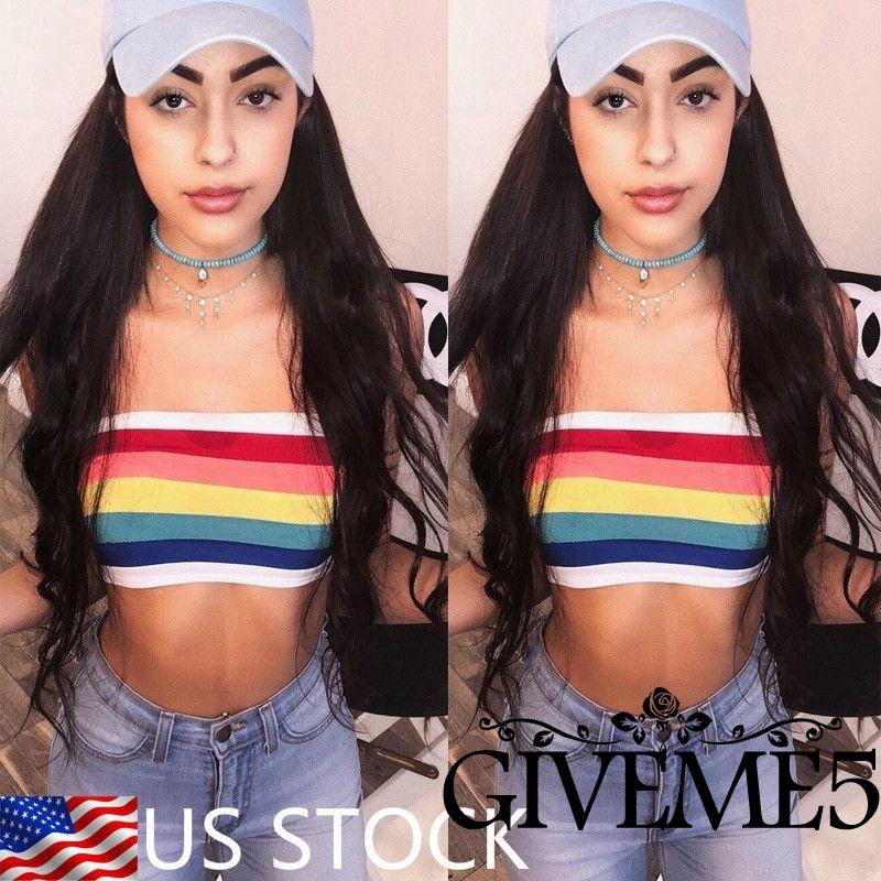 Áo lửng tập yoga màu sắc cầu vồng quyến rũ cho nữ