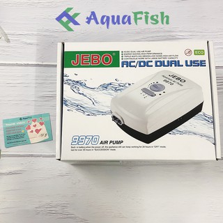 Máy Sủi Tích Điện JEBAO 9970 (máy sủi khí tích điện 2 vòi chạy êm tặng kèm 2 bộ dây và quả sủi)