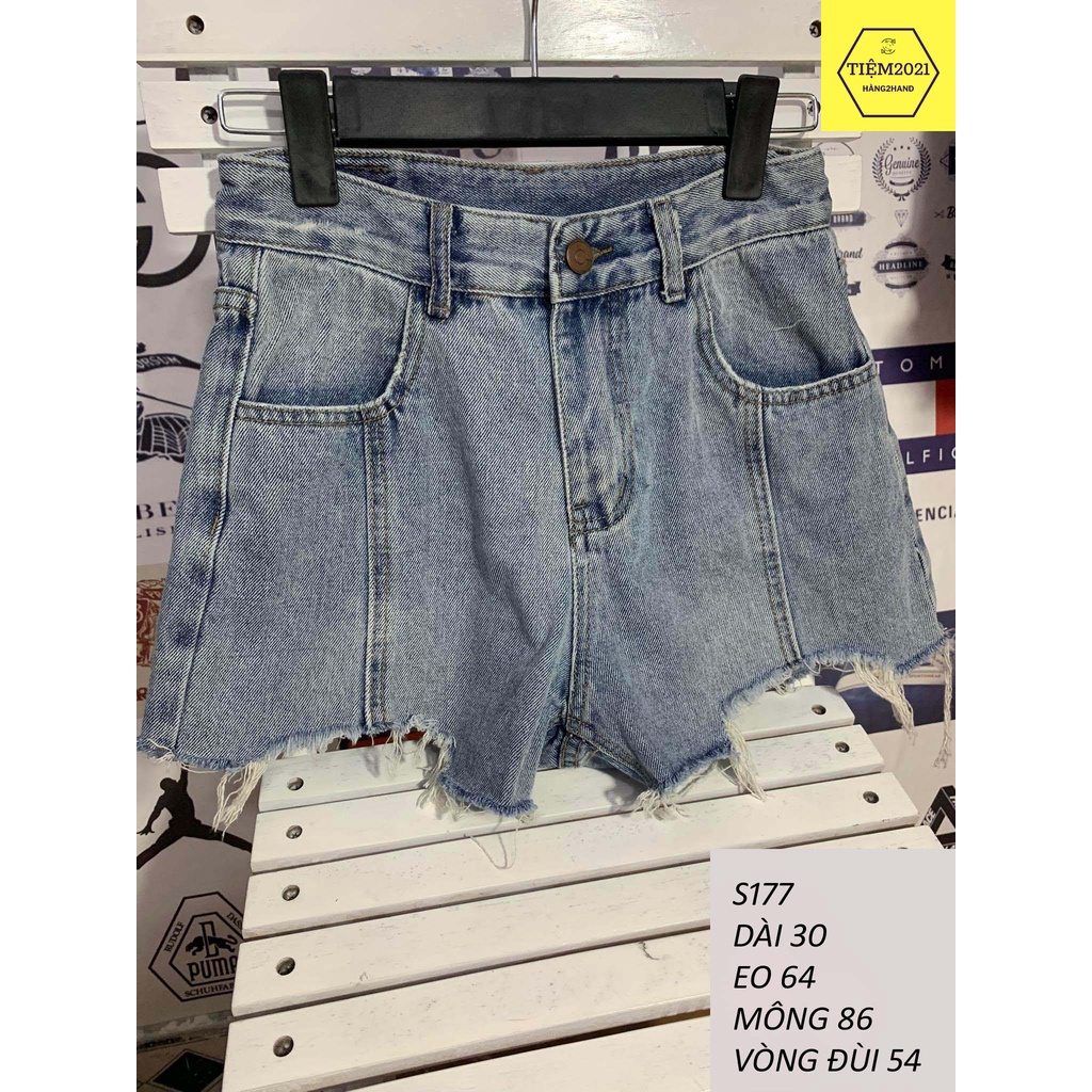 [ẢNH THẬT]S177 Quần Short nữ lưng cao chất jean phong cách Hàn Quốc trẻ trung hàng 2hand TIEM2021