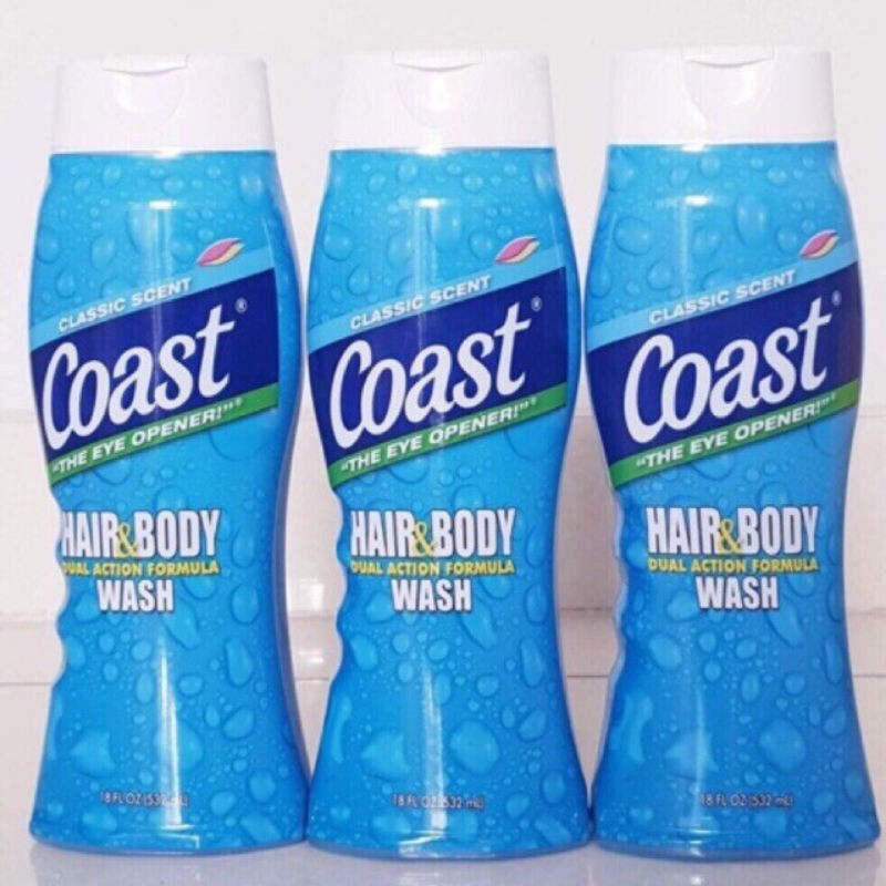 Sữa tắm coast 2in1 Hair&Body 532ml. USA