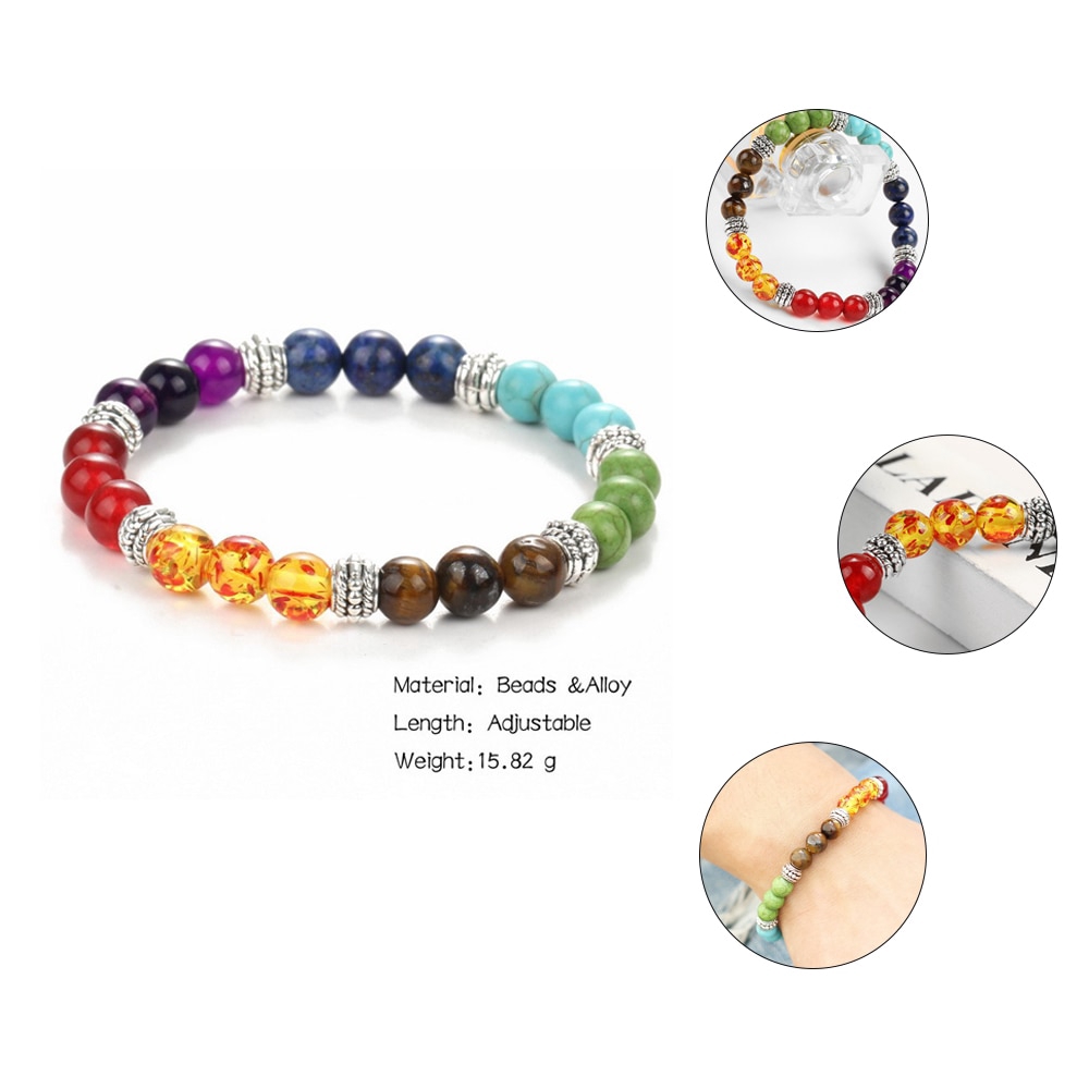 Chuỗi vòng cầu nguyện bằng đá Chakra tâm linh tự nhiên cao cấp