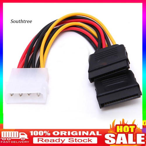 (Hàng Có Sẵn) Dây Cáp Chuyển Đổi Từ 4 Pin Ide Molex Sang 15 Pin 2 Serial Sata