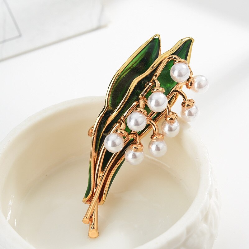 Ghim cài áo hình trái cây đính ngọc trai giả thời trang cho nữ