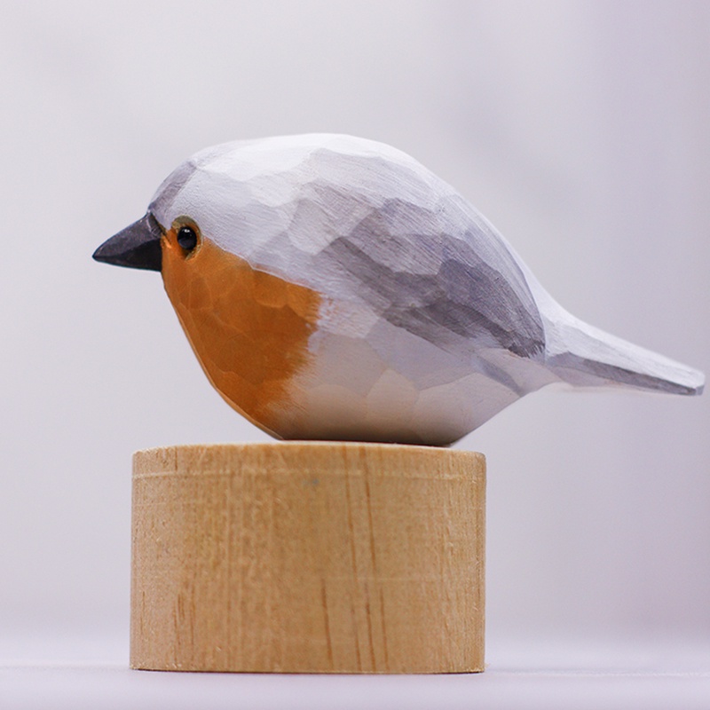 Chú Chim Mập Mạp Bằng Gỗ Dễ Thương Dùng Trang Trí