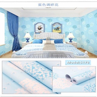 Giấy dán tường tú cầu xanh🌺