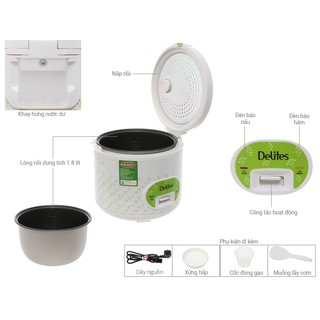 Nồi cơm điện nắp gài Delites NCG1801