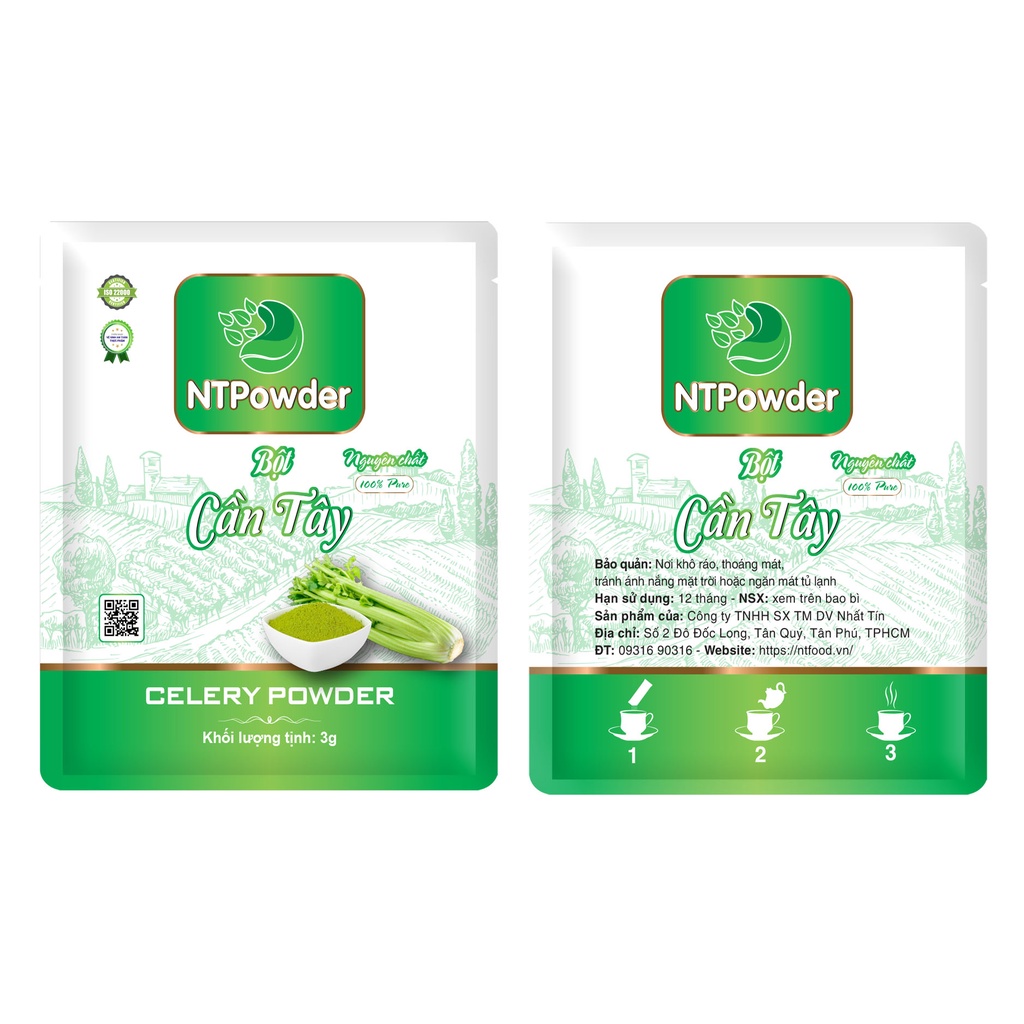 Bột Cần Tây sấy lạnh nguyên chất NTPowder 60g - Nhất Tín Food