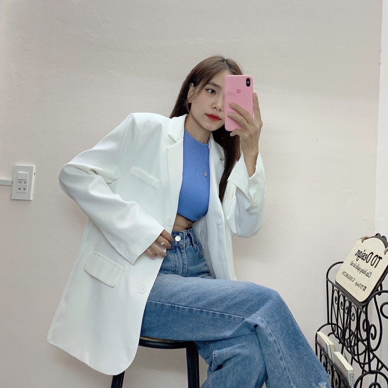 Áo khoác blazer oversize 3 nút premium - TD Design