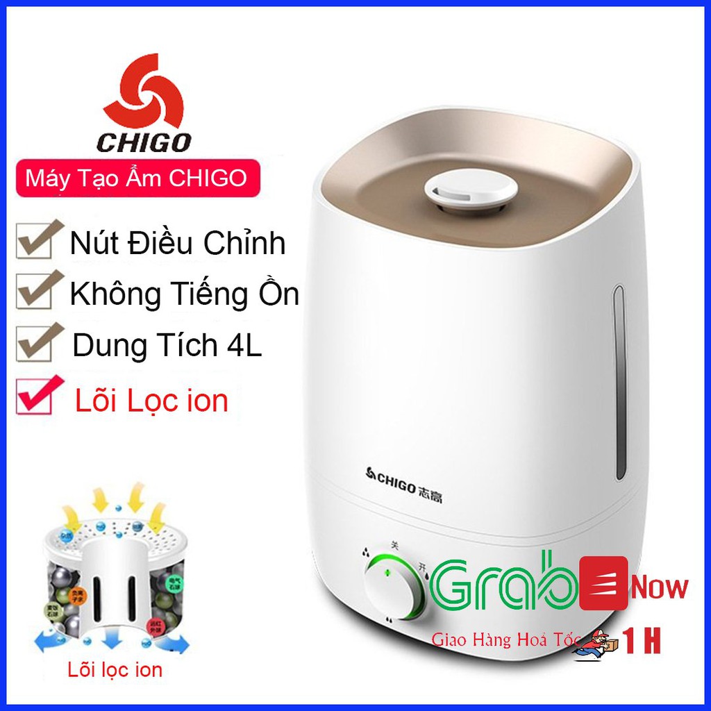 (TẶNG LÕI LỌC ION) Máy tạo ẩm không khí chạy liên tục 12h hãng Chigo cao - Máy Cơ