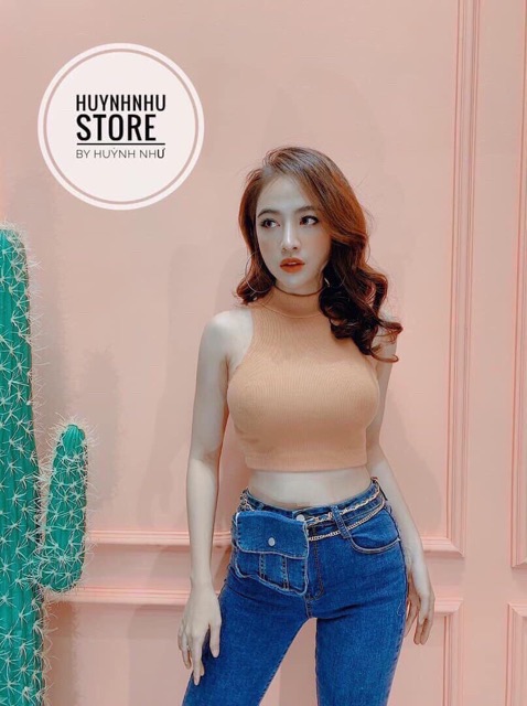 Áo ba lố khoét ngực cổ cao nhiều màu form croptop vải siêu co dãn freesize dưới 53kg - Carotshop | BigBuy360 - bigbuy360.vn