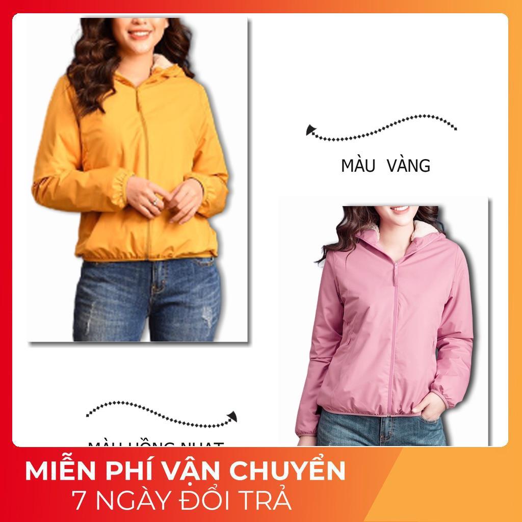 Áo gió lót lông nữ ⚡FREESHIP⚡ Lót lông giữ nhiệu siêu ấm kết hợp chất Gió tráng bạc chống nước hàng cao cấp FD62 | BigBuy360 - bigbuy360.vn