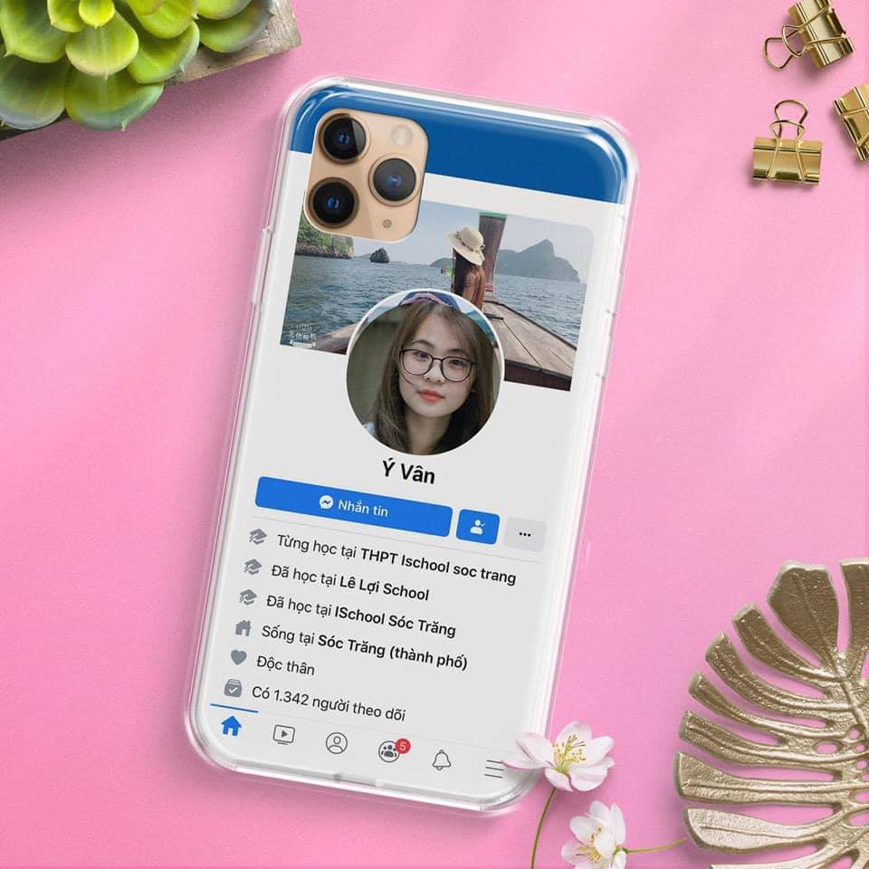 Ốp lưng iphone in hình theo yêu cầu KHUNG Face.book, Instagram hot trend