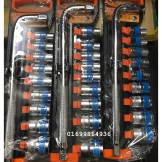 Bộ khẩu 10 chi tiết 1/2" top+đầu nối khẩu 12 cm