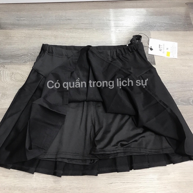 Chân váy bầu xếp li loại 1 chuẩn đẹp có quần trong, chất Umi xịn mềm dày dặn - CV01