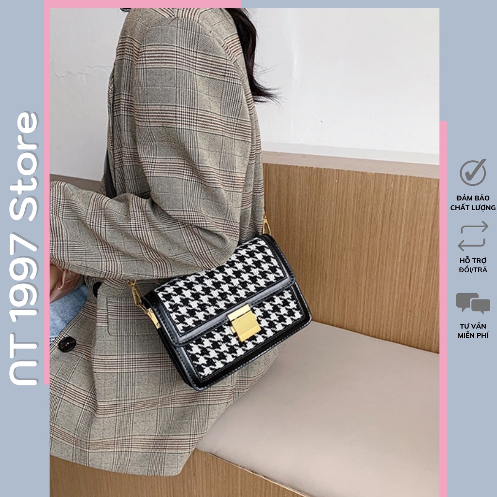 Túi sách nữ đeo chéo kẹp nách thời trang mini dây xích NT026