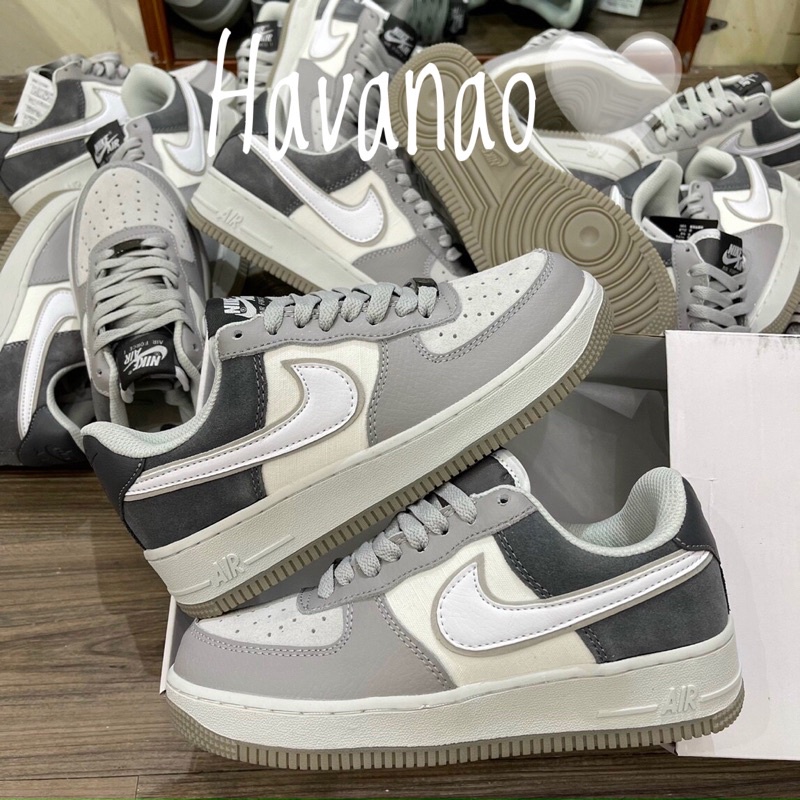 Giày Nike af1 xám nỉ 11 . Giày Nike sneaker thể thao namnuw kèm hộp