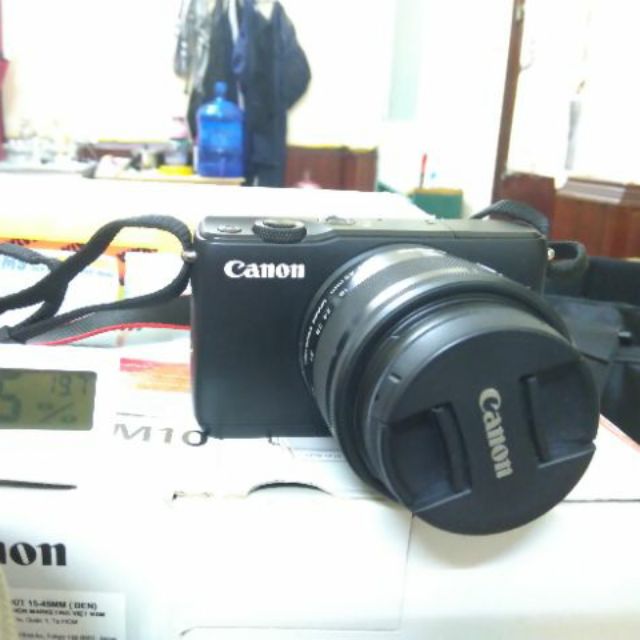[Full phụ kiện] Máy ảnh Canon M10 lens kit STM + fix 50 1.8mm 99%