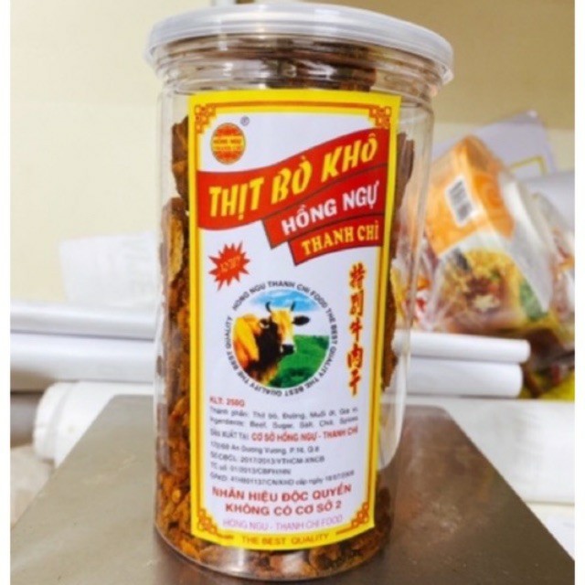 Hủ PET-250gr khô bò miếng giòn to