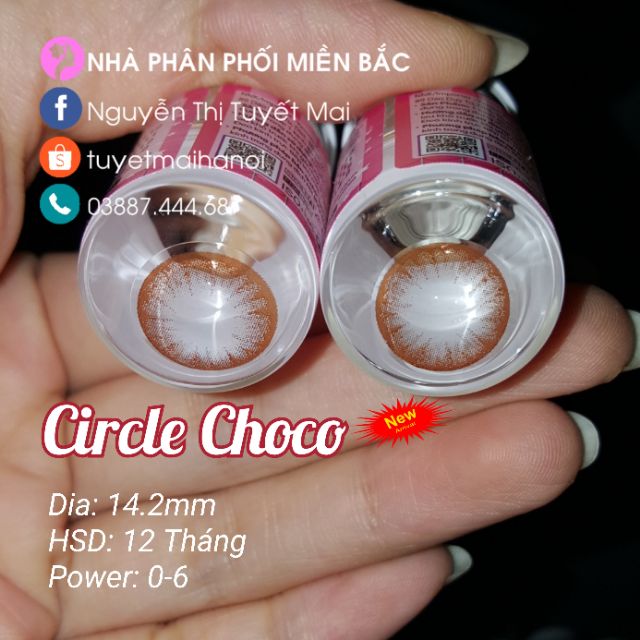[ Ảnh Thật ] Lens Cận Màu Nâu Tự Nhiên Circle Choco 14.2mm - Kính Áp Tròng Hàn Quốc Vassen Sexy Me