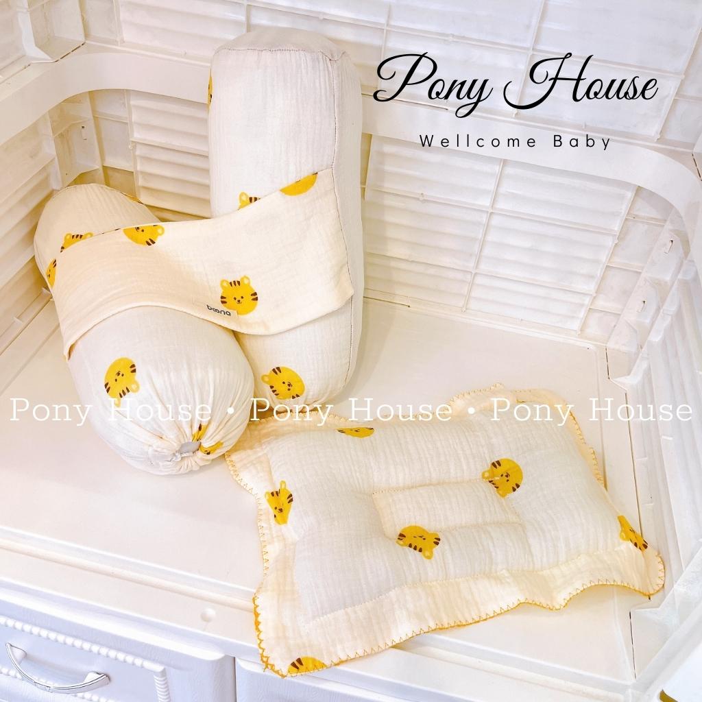 Bộ Gối Chặn Xô Sơ Sinh Boona Xô Muslin Ruột Bông Tự Nhiên Siêu Mềm Mại Chống Giật Mình Cho Bé Sơ Sinh