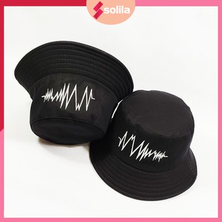 Mũ bucket nón vành tròn tai bèo thêu họa tiết nhịp tim độc đáo